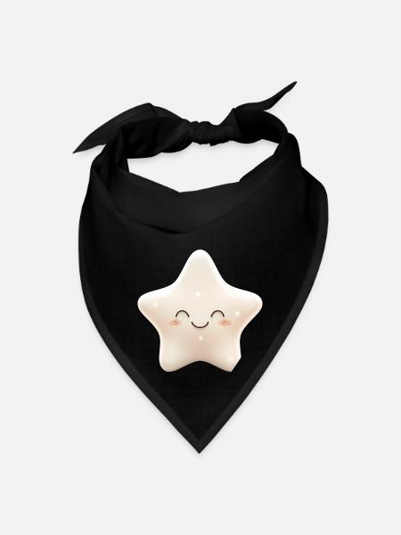 Star Cute Smiling Star - Bandana - black