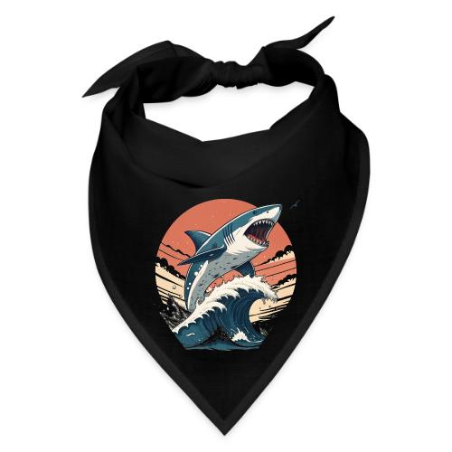 Fierce Shark Breaking Through Waves - Bandana