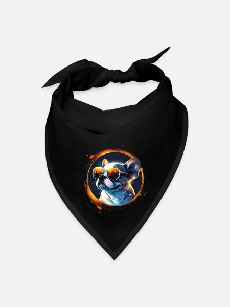 cool funny dog with sunglasses design - - Bandana - black