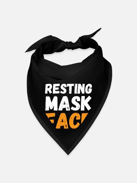 Resting Mask Face Funny Mask Funny Mask Funny - Bandana - black - Front