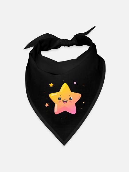 Cute Star Cute Happy Star - Bandana - black