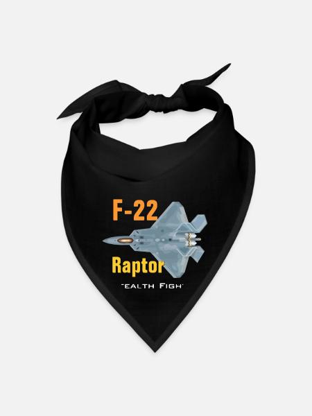 F-22 Raptor Stealth Fighter Art - Bandana - black - Front