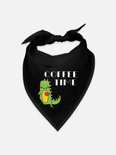 Coffee Time Dinosaur - Bandana - black