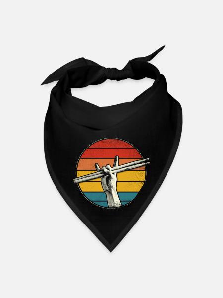 Vintage Drummer Drum Sticks Love Rock - Bandana - black
