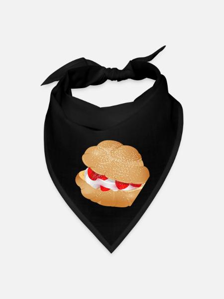 Cream puffs filled with cream and strawberries - Bandana - black