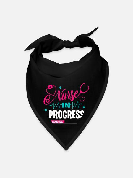 Nurse In Progress Nursing School Student Future Nu - Bandana - black - Front