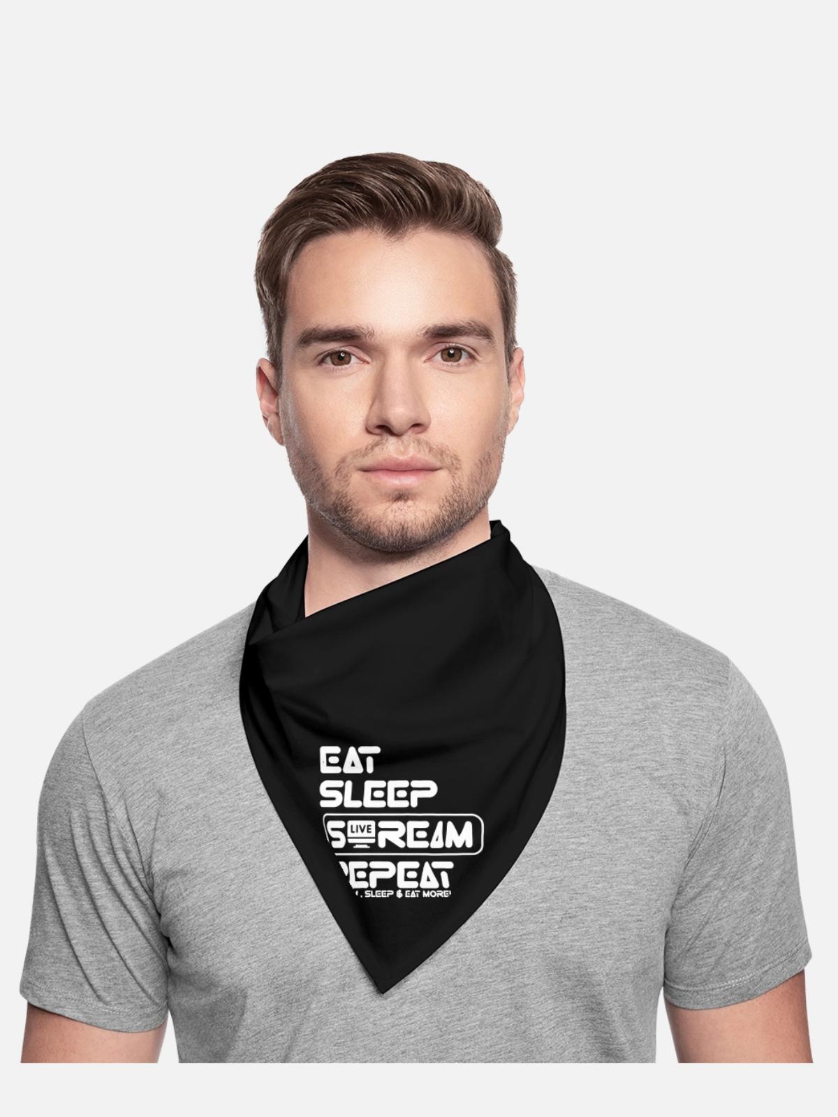 Streamer Life: Eat, Sleep, Repeat - Bandana - black - Front - TBD (187cm)