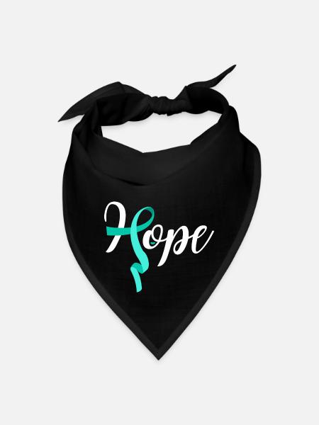 SOPK Hope Syndrome des ovaires polykystiques Ruban sarcelle 2 - Bandana - noir - Devant