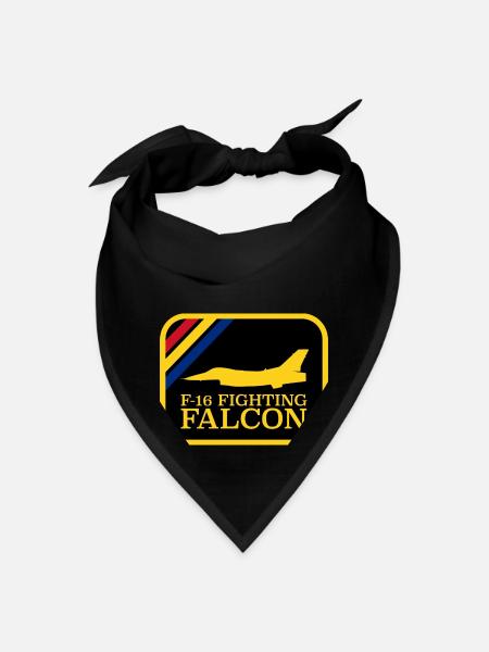 F16 Fighting Falcon green Copy Copy - Bandana - black