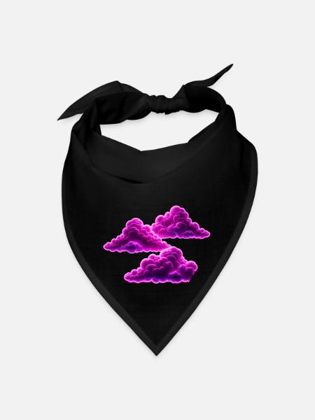 Electric Neon Purple Clouds - Bandana - black - Front