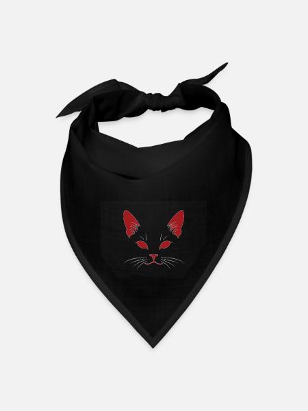 Cat face - Bandana - black - Front