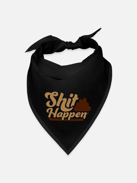 Poop Pile Shit happens - Bandana - black - Front