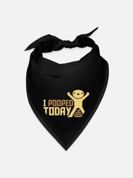 I pooped today quote - Bandana - black - Front