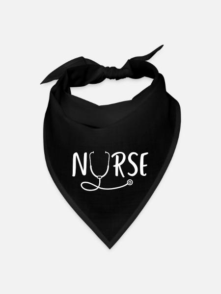 Nurse Design With Stethoscope - Bandana - black - Front