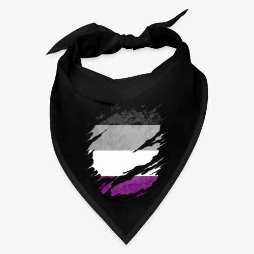 Asexual Pride Flag Ripped Reveal - Bandana