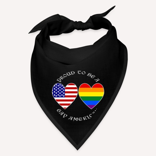 Proud Gay American Grey Letters - Bandana
