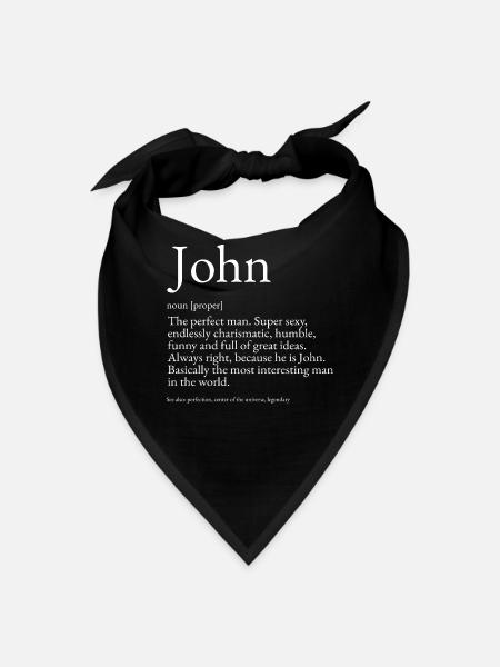 John Dictionary Definition Name John - Bandana - black - Front