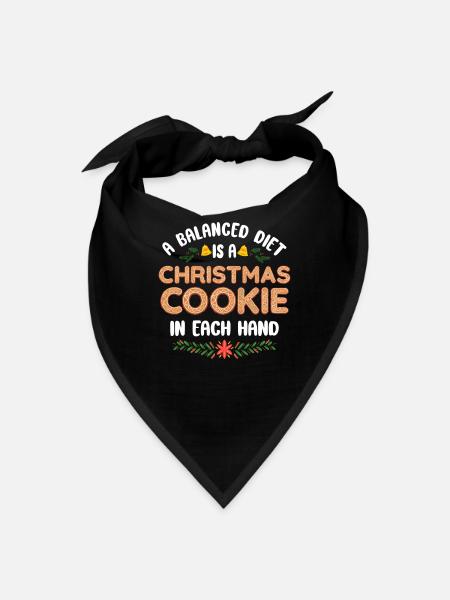Bake Baking Christmas Cookie A - Bandana - black - Front