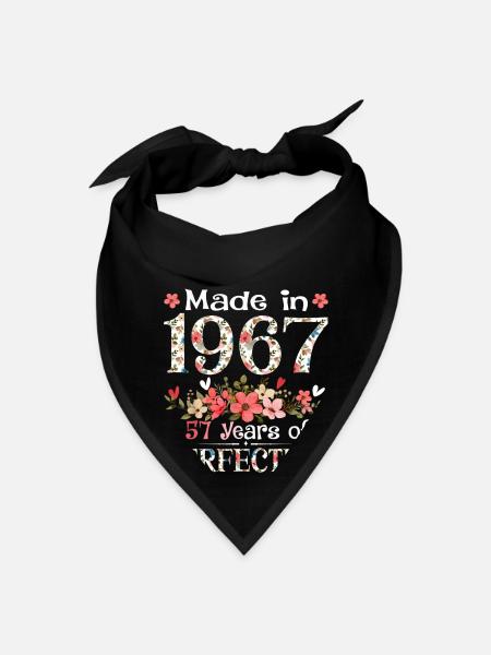 Funny Floral Birthday Gifts - Bandana - black - Front