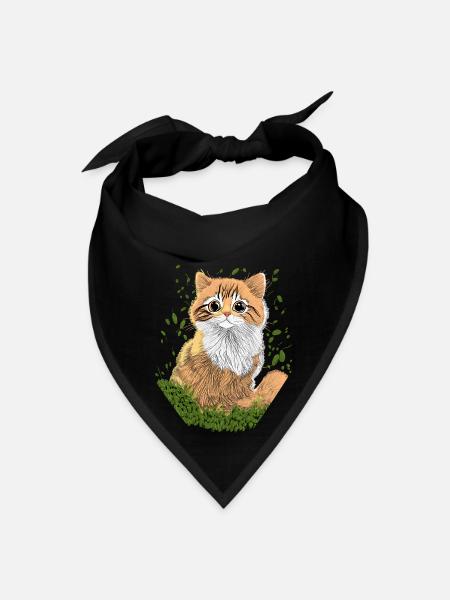 Beautiful Cat - Bandana - black - Front
