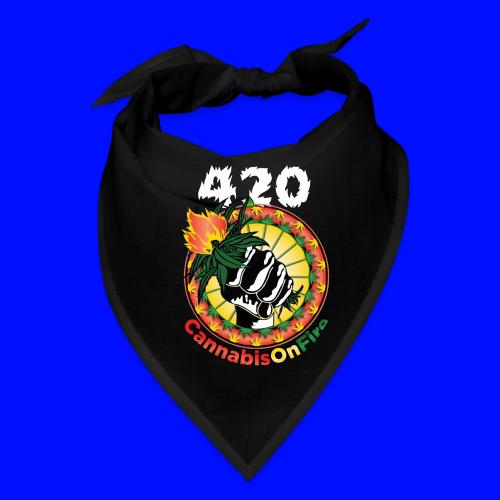 Whimsical 420 OnFire Time Weed Marijuana Design - Bandana