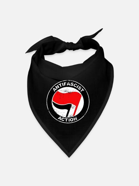 Antifascist logo grunge - Bandana - black - Front