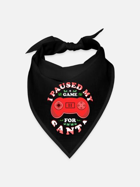 I Paused My Game For Santa Gaming Console - Bandana - black - Front