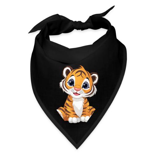 Adorable Cartoon Tiger Cub with Innocent Eyes - Bandana