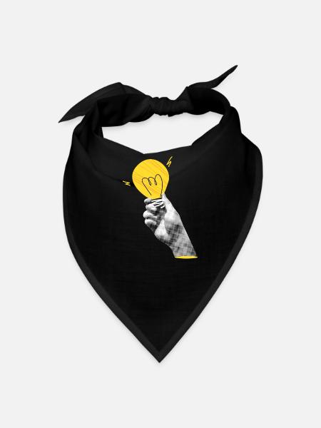 Vintage Light Bulb Halftone Collage - Idea Innovat - Bandana - black - Front