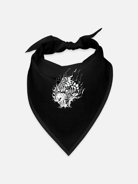 tiger rage - Bandana - black - Front