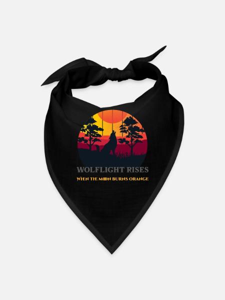 Wolflight Rises – Moon Wolf Horror Tee - Bandana - black