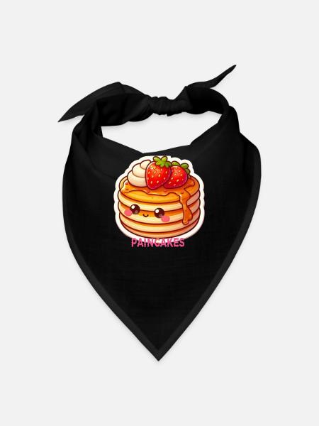 Kawaii Pancake with Strawberries - Bandana - black
