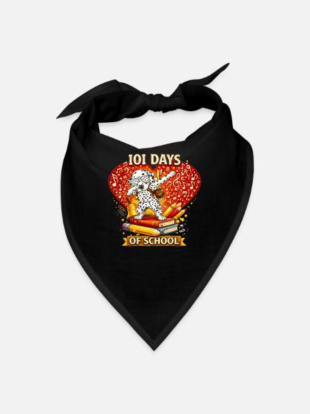 101 Days of School Music Dog – Cute Dalmatian - Bandana - black - Front