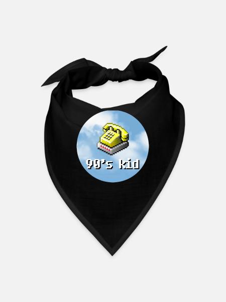 Dial-up modem: 90s kid - Pixel blue sky logo - Bandana - black - Front