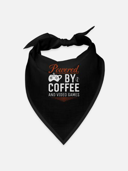 Powered By Coffee And Video Games - Bandana - black - Front