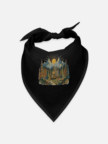 Sunlit Mountain Cabin - Bandana - black - Front