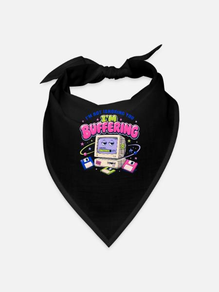 Buffering Buddy: Retro Computer - Bandana - black - Front