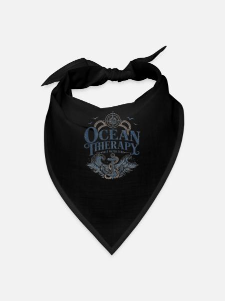 Ocean Therapy Nautical Anchor - Bandana - black - Front