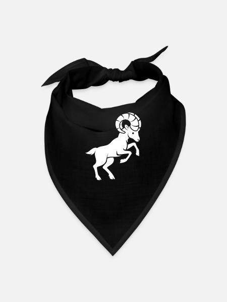 Fearless Aries Ram – Zodiac Sign Symbol - Bandana - black - Front