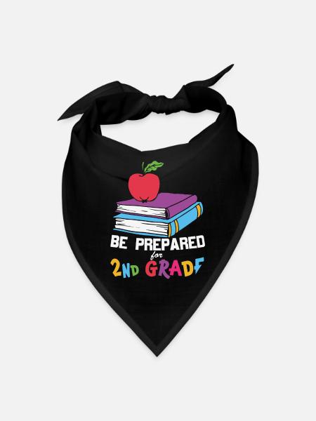 Be Prepared For 2nd Grade - Bandana - black - Front