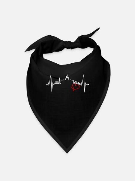 Washington Skyline Heartbeat US Flag Heart Love DC - Bandana - black - Front