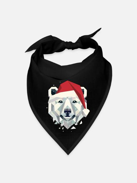 Ours polaire de Noël dans un style géométrique moderne - Bandana - noir - Devant