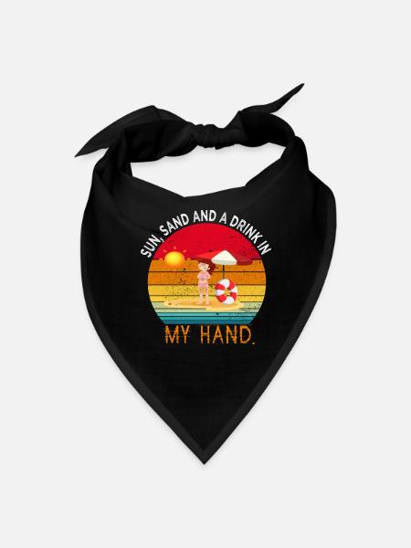 Sun, sand and a drink in my hand. - Bandana - black - Front