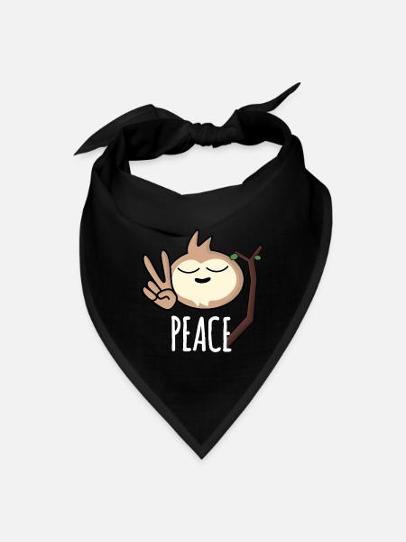Wise Sloth Saying Peace - Bandana - black