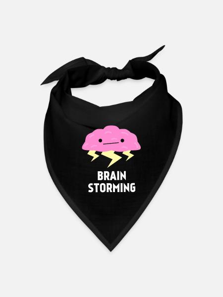 Brain Storming Brain : Cerebral Brain Pun - Bandana - black - Front