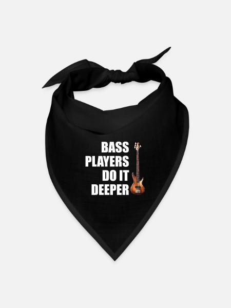 Bass Players Do It Deeper, funny bass player - Bandana - black - Front