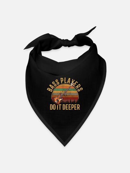 Bass Players Do It Deeper, funny bass player - Bandana - black - Front