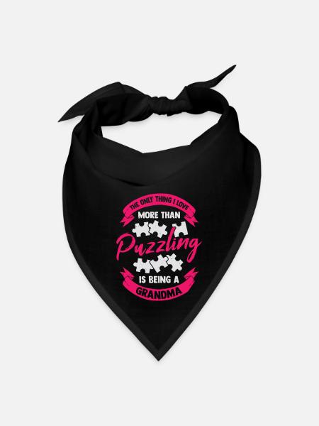 Jigsaw Puzzle Puzzling Grandma Gift - Bandana - black - Front