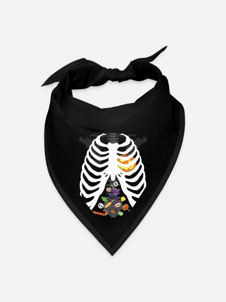 Funny Halloween Skeleton filled with Candies - Bandana - black - Front