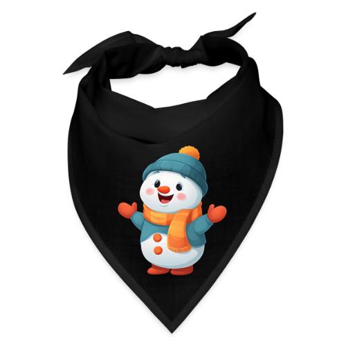 Joyful Cartoon Snowman with Winter Outfit - Bandana